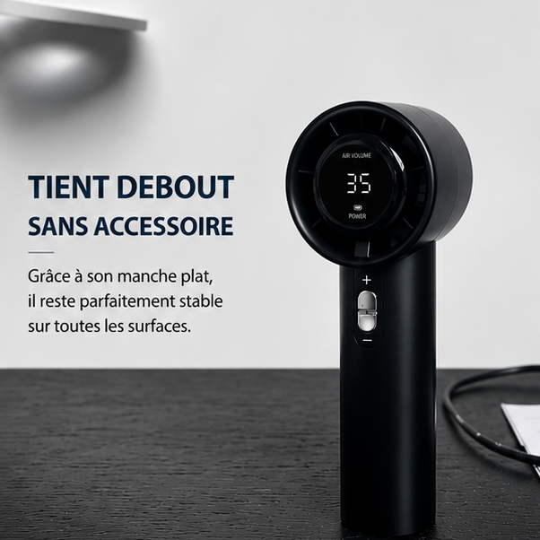 Mini ventilateur FeelCool noir - vue de face