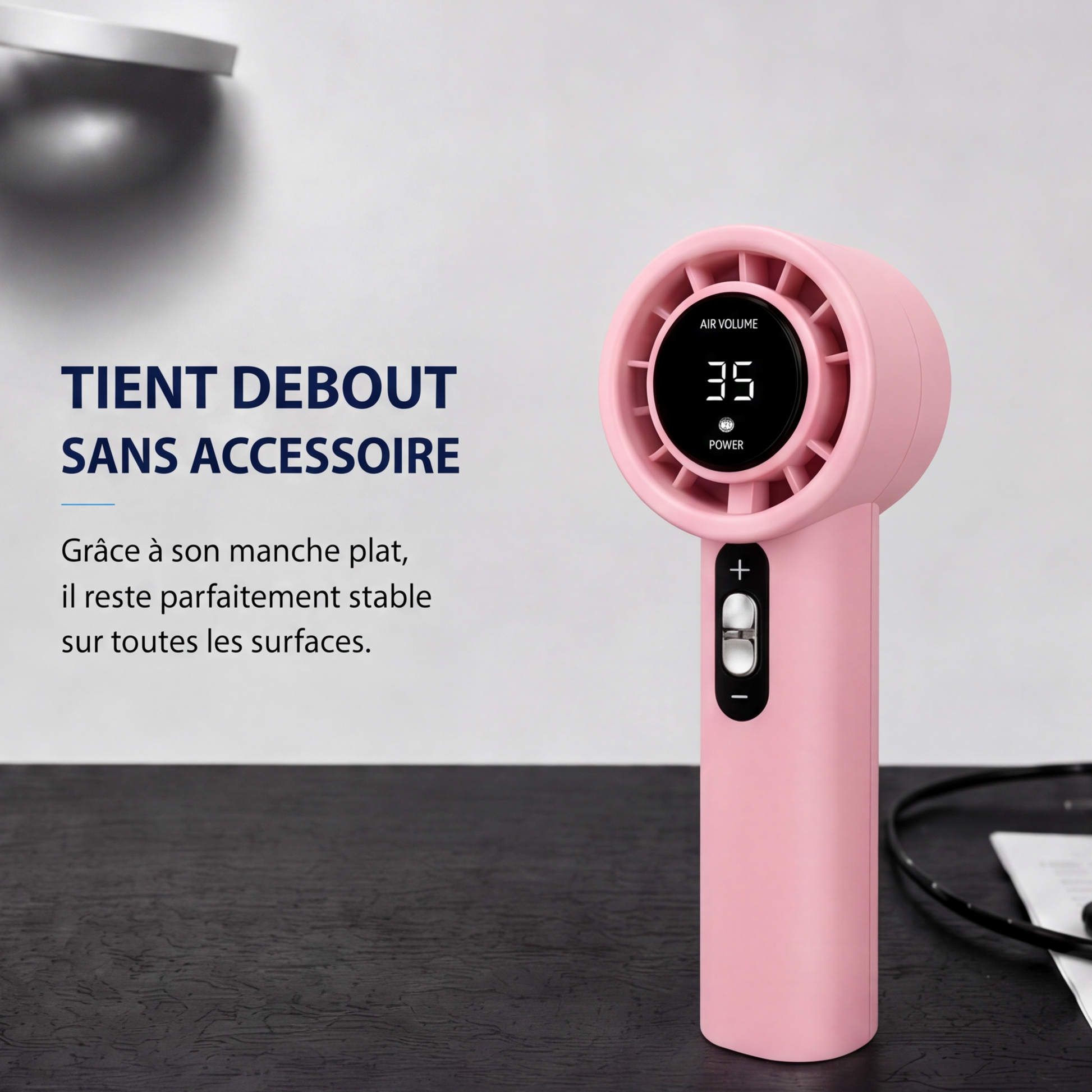 Mini ventilateur FeelCool rose - vue de face
